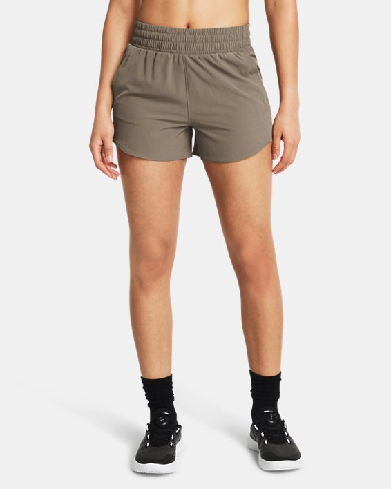 Shorts de tejido de 8 cm (3 in) UA Flex para mujer, Brown, pdpMainDesktop image number 0